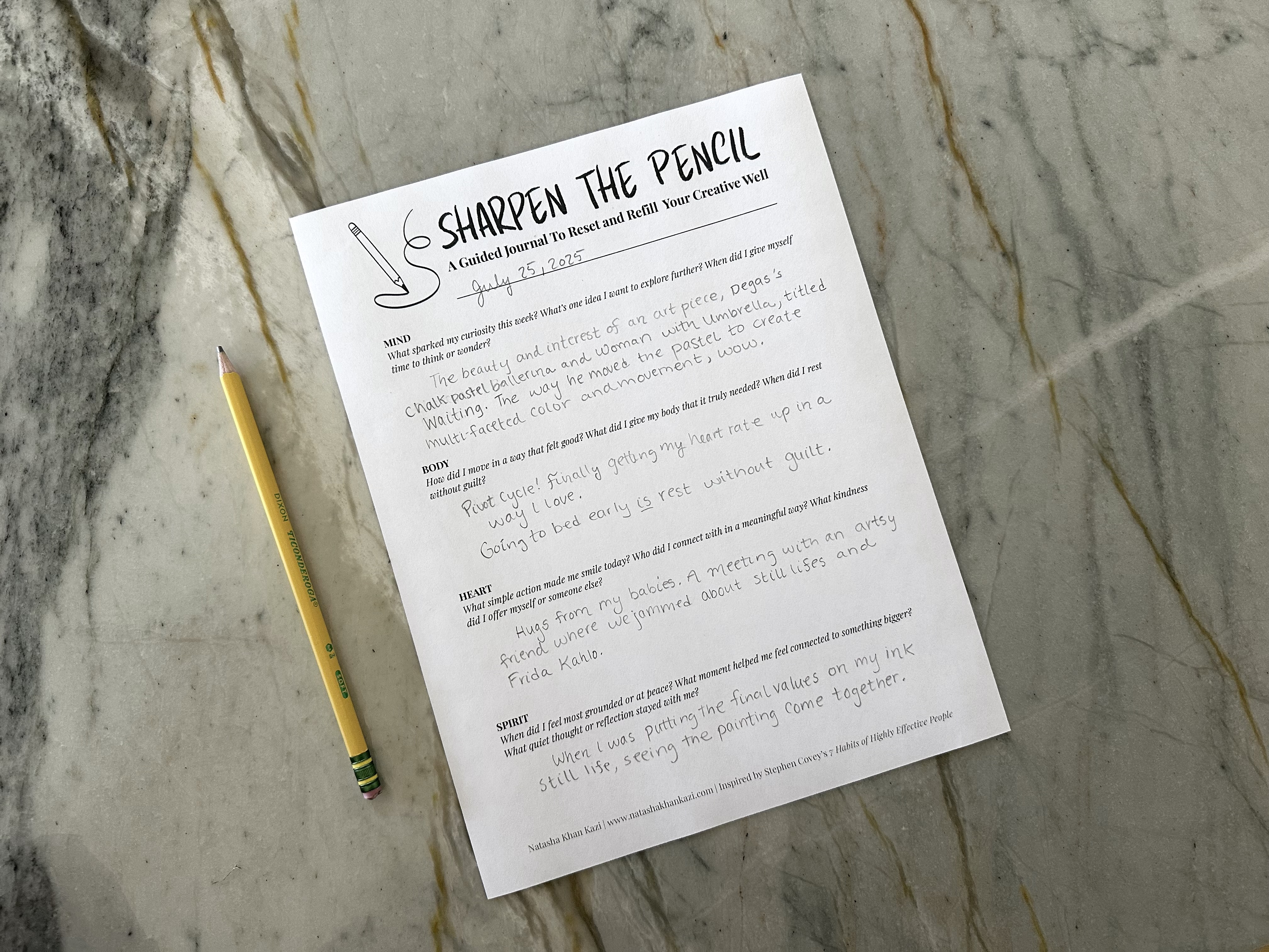 Free Printable: Sharpening The Pencil Guided Journal