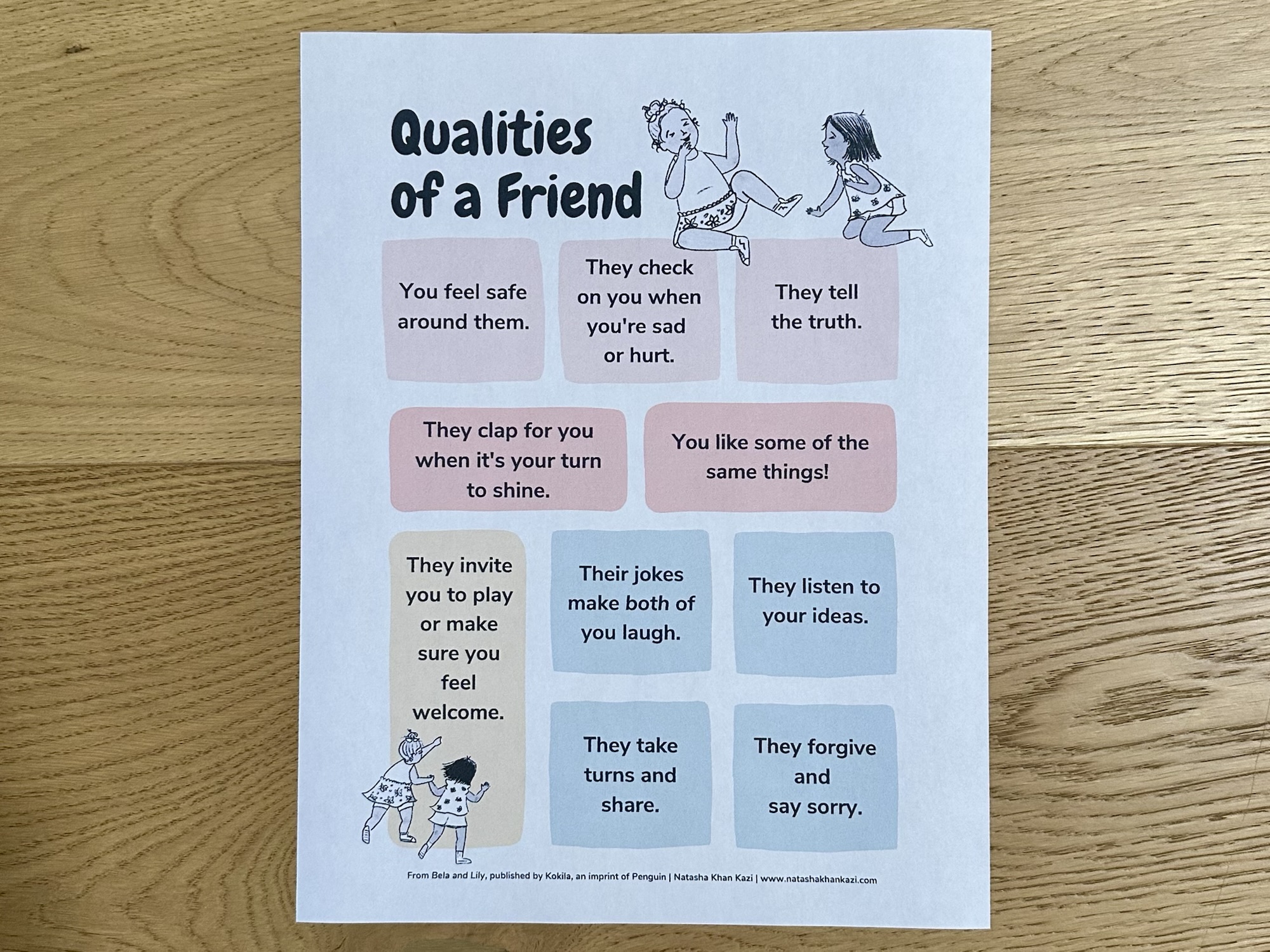 Free Printable: Qualities of a Friend Poster