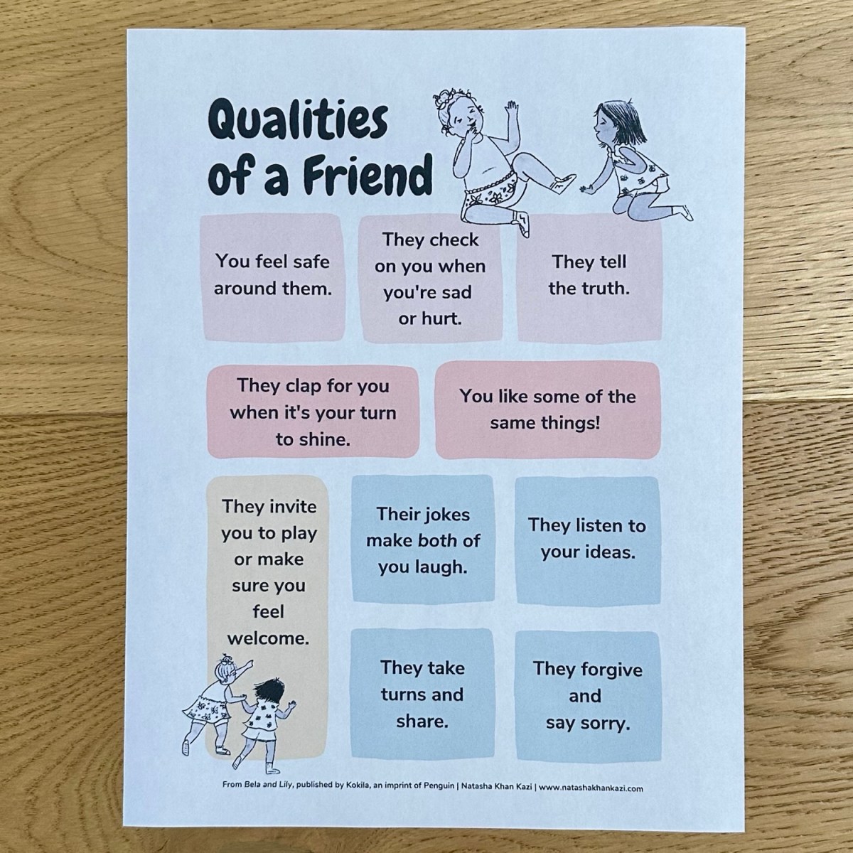 Free Printable: Qualities of a Friend&nbsp;Poster