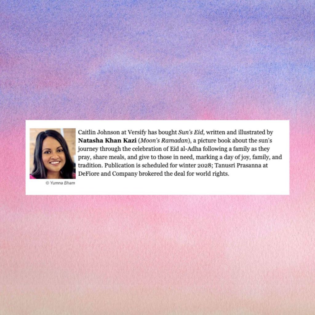 book announcement for Sun's Eid by Natasha Khan Kazi